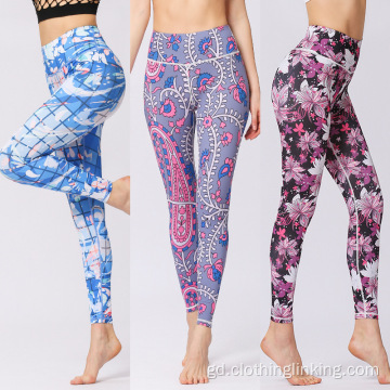 Clò-bhualadh Didseatach Pants Yoga airson boireannaich